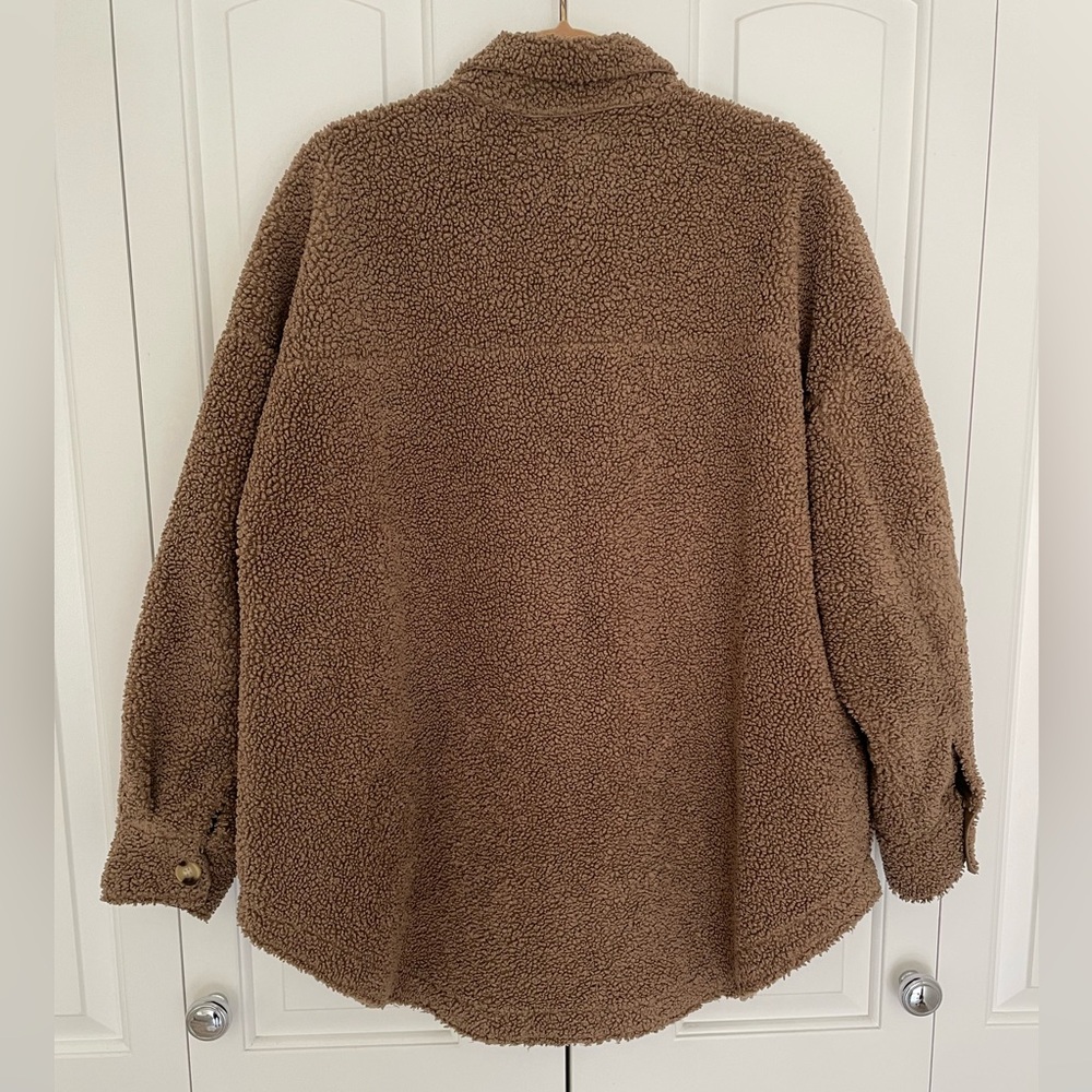 Good American Sherpa Shacket Jacket Long Sleeves Size 3/4(Extra Large)Oversized - Picture 8 of 13